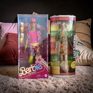 Barbie HRF28 Ken Doll Roller Blades & Barbie Lifesaver Doll From 2000 (Both) !